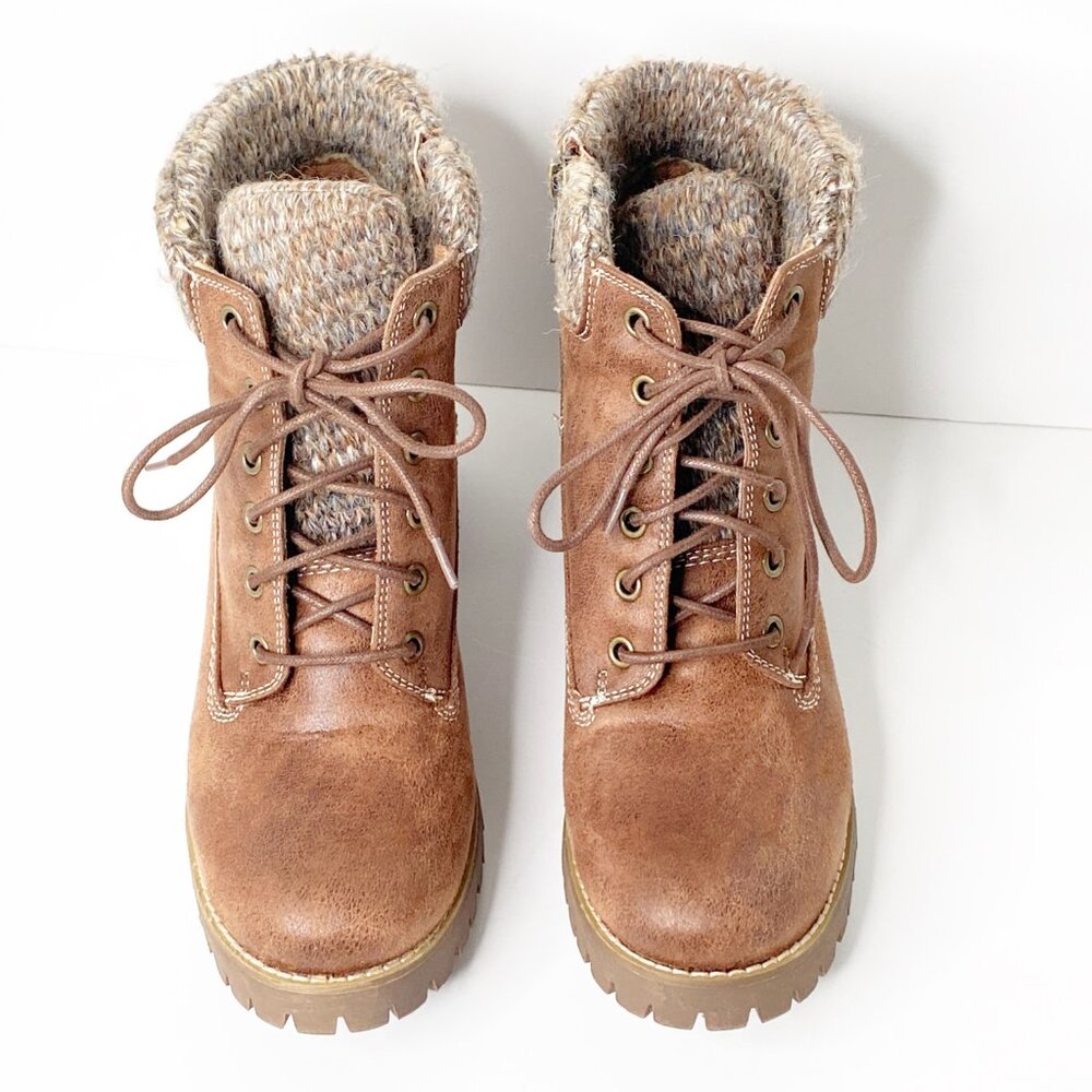 Carlos Women's Glynn Fashion Boot 9.5 M Tan Brown Winter Cuff - Picture 3 of 11